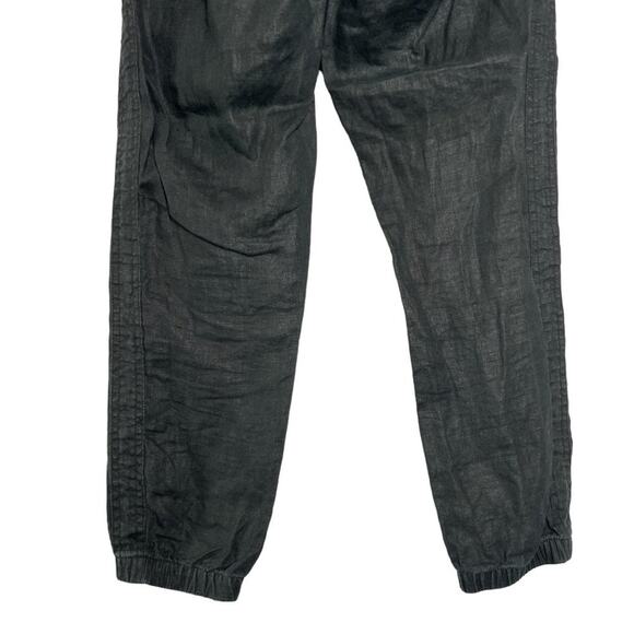 Athleta Cabo Linen Joggers Black High Rise 100% Linen Pockets Travel Pant 4 EUC - Picture 9 of 9